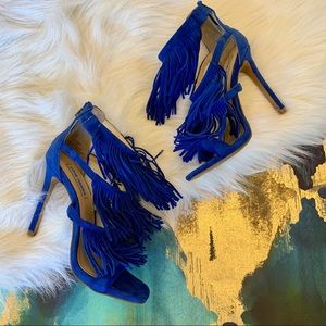 Steve Madden Royal Blue Fringe Heels